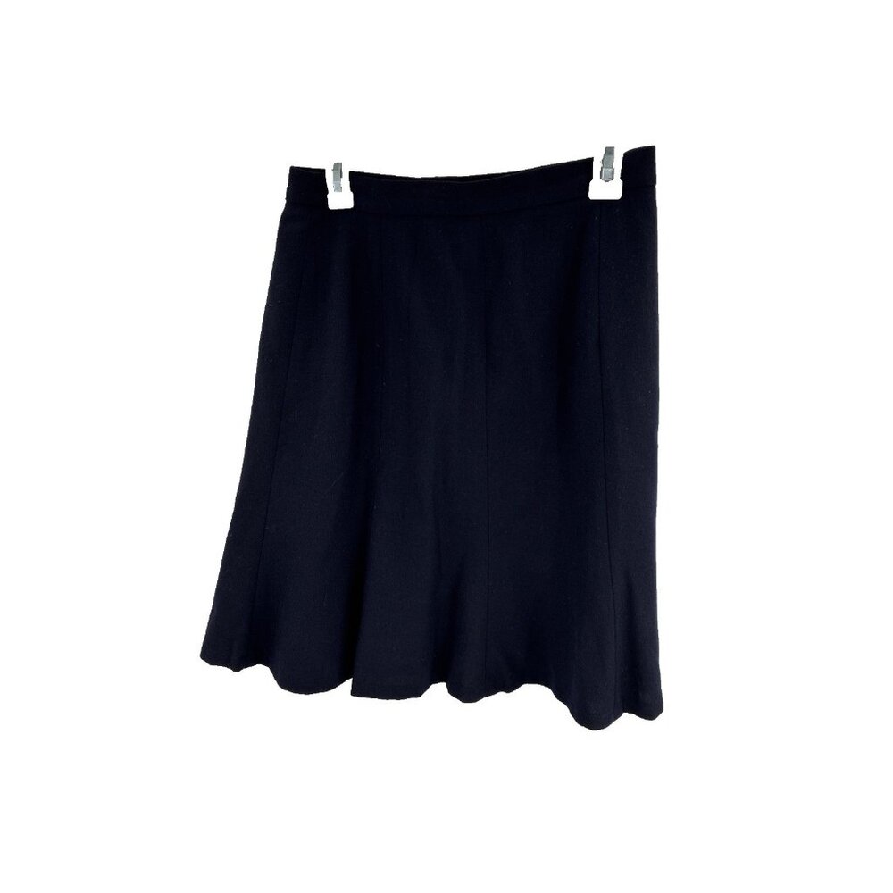 Valerie Stevens Womens Wool A Line Skirt Navy Petite Size 10